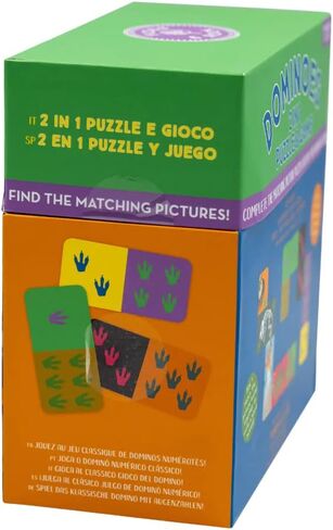 Floss & Rock Dino Kids Reversible Dominoes, Includes 28 Double Sided Cards, 5.9 Inch in Saudi Arabia