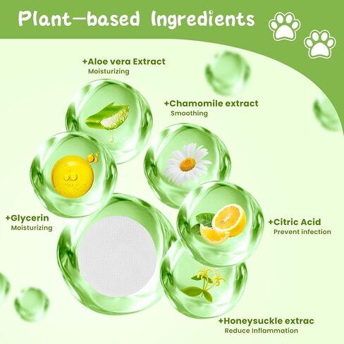 Tinioey Dog Ear Wipes for Dogs (150 Count) | Plant-Based Cat Dog Ear Cleaner Wipes Cleaning Solution to Remove Dirt and Ear Wax, Relieve Itching, Shaking Head & Inflammation in Saudi Arabia