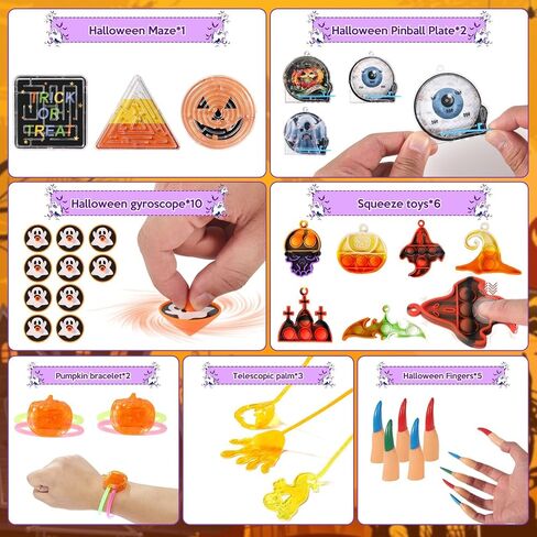 135 Pack Halloween Fidget Toys Halloween Sensory Pop Packs Pack Party Favors Toys for Kids Stress Relief Sensory Toys Gifts School Classroom Halloween Prizes in Saudi Arabia