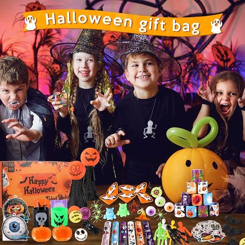 135 Pack Halloween Fidget Toys Halloween Sensory Pop Packs Pack Party Favors Toys for Kids Stress Relief Sensory Toys Gifts School Classroom Halloween Prizes in Saudi Arabia