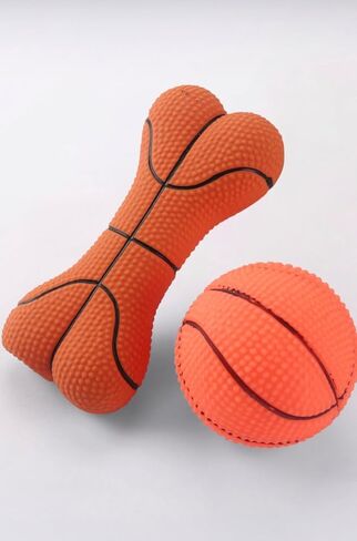 Chewy, Squeaky Bone & Ball Toy Set for Small, Medium & Large Dogs. Fun Indoor/Outdoor Play for Dogs (Brown) in Saudi Arabia