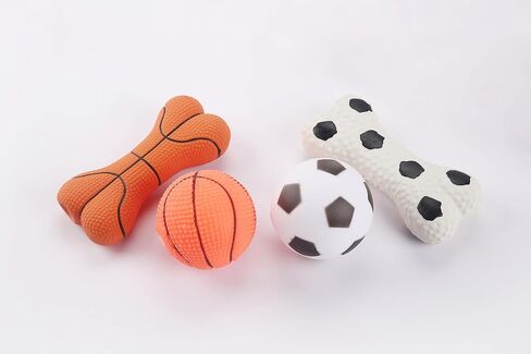 Chewy, Squeaky Bone & Ball Toy Set for Small, Medium & Large Dogs. Fun Indoor/Outdoor Play for Dogs (Brown) in Saudi Arabia