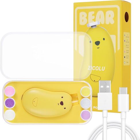 مبرد أظافر كهربائي لقص أظافر الأطفال مع ضوء LED، تخزين وقابلة لإعادة الشحن عبر USB، 6 في 1 مقص أظافر منخفض الضوضاء للأطفال حديثي الولادة، الرضع، الأطفال الصغار، الأطفال، البالغين، أصفر in Kuwait
