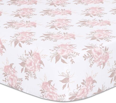 The Peanutshell Grace Fitted Crib Sheet for Baby Girls in Saudi Arabia