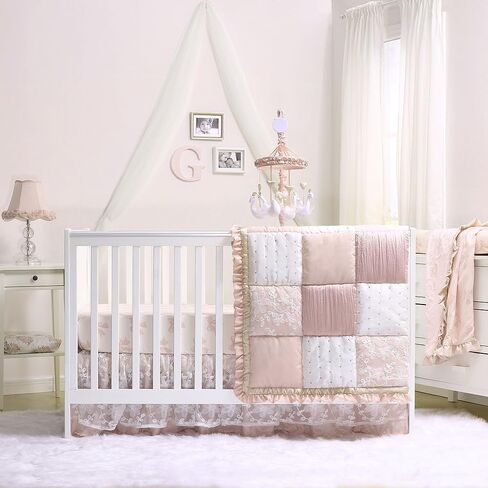 The Peanutshell Grace Fitted Crib Sheet for Baby Girls in Saudi Arabia