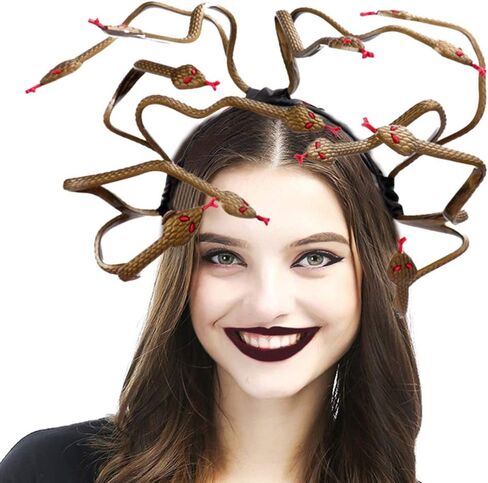 Medusa Cosplay Costume Headband Headdress Dress- up Headpiece Halloween Snake Hairband for Carnival Masquerade Scary Crown Women Party Supplies, (MN29531Q1A426F17OTK) in Saudi Arabia