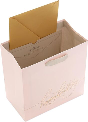 Hallmark Signature Studio 7" Medium Square Birthday Gift Bag with Tissue Paper (Blush Pink, Gold Foil Happy Birthday) for Wife, Daughter, Sister, Aunt, Teen in Saudi Arabia
