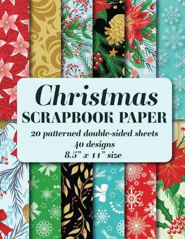 Christmas Scrapbook Paper: 20 patterned double sided sheets. 8.5" x 11" (Decorative Craft Paper) in Saudi Arabia