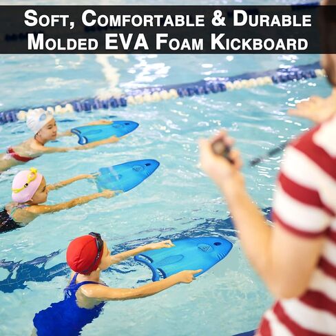 Water Gear Ergo Kickboard - High Performance - Moves Easily Through Water - Reduces Shoulder Strain - for Kids Swimming Board - Blue in Kuwait