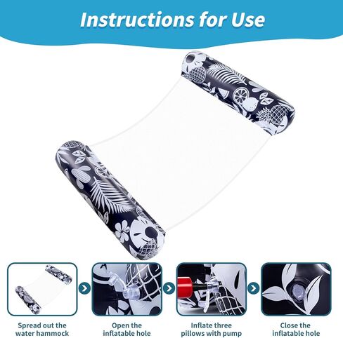 Pool Floats - 2 Pack Pool Floats Adult Size 4-in-1 Pool Floaties Hammock, Swimming Pool Water Hammock Lounge, Thick PVC Material in Kuwait