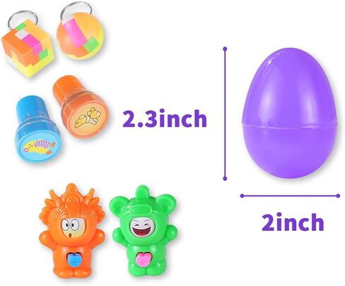 100 بيضة عيد الفصح مع ألعاب داخل الألعاب لبيض عيد الفصح المملوء، بيض عيد الفصح البلاستيكي مقاس 2.5 بوصة لحشو سلة عيد الفصح، حشو صيد بيض عيد الفصح، هدايا حفلات عيد الفصح للأطفال الصغار الأولاد والبنات in Kuwait