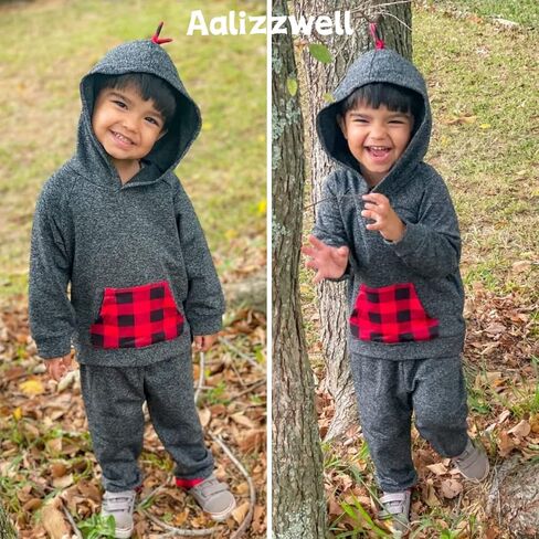 بدلة رياضية بغطاء للرأس على شكل ديناصور للأطفال الصغار من Aalizzwell لخريف وشتاء in Kuwait