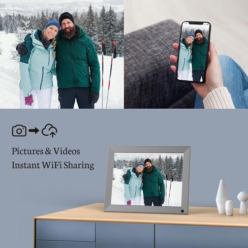 إطار صورة رقمي ذكي BSIMB مع شاشة لمس IPS، إطار صورة رقمي ذكي 10 بوصة مع شاشة فائقة الوضوح 2K، مشاركة الصور ومقاطع الفيديو عبر البريد الإلكتروني/التطبيق، هدية للأجداد in Kuwait