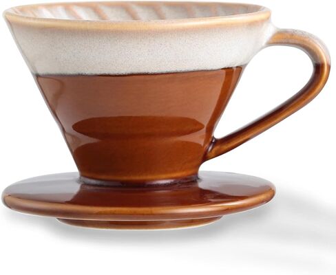 Aroplor 01 Ceramic Coffee Dripper Filter Pour Over Coffee Dripper Portable Hand Drip Cone Coffee Maker Set For Home Baristas in Kuwait