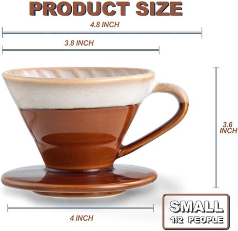 Aroplor 01 Ceramic Coffee Dripper Filter Pour Over Coffee Dripper Portable Hand Drip Cone Coffee Maker Set For Home Baristas in Kuwait