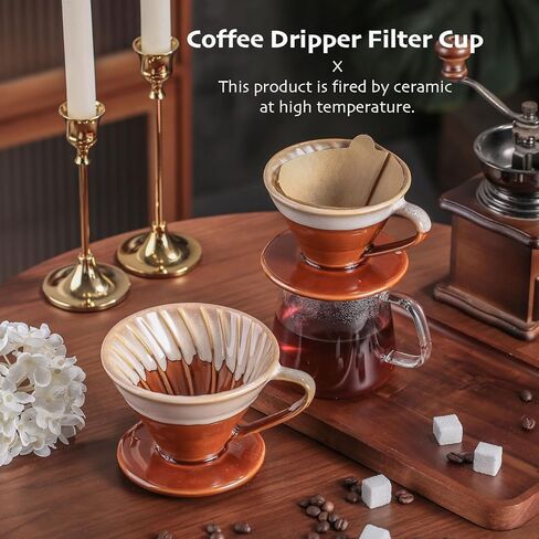 Aroplor 01 Ceramic Coffee Dripper Filter Pour Over Coffee Dripper Portable Hand Drip Cone Coffee Maker Set For Home Baristas in Kuwait