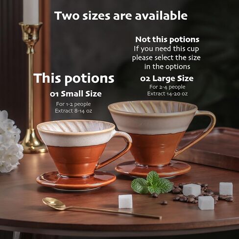 Aroplor 01 Ceramic Coffee Dripper Filter Pour Over Coffee Dripper Portable Hand Drip Cone Coffee Maker Set For Home Baristas in Kuwait