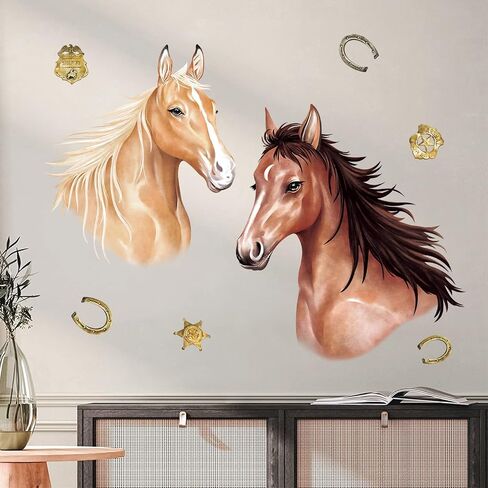 decalmile Horse Wall Decals Farm Animal Horse Wall Stickers Baby Nursery Bedroom Living Room Wall Decor in Saudi Arabia