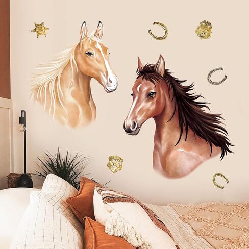 decalmile Horse Wall Decals Farm Animal Horse Wall Stickers Baby Nursery Bedroom Living Room Wall Decor in Saudi Arabia