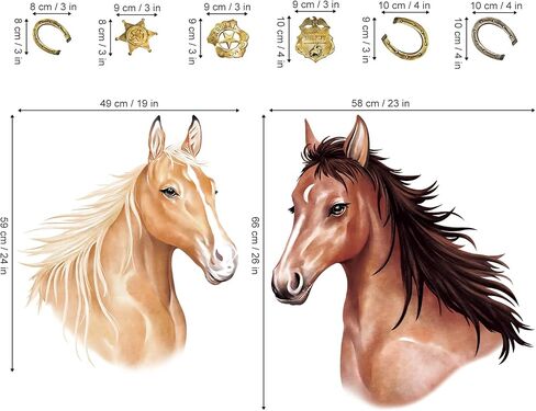 decalmile Horse Wall Decals Farm Animal Horse Wall Stickers Baby Nursery Bedroom Living Room Wall Decor in Saudi Arabia
