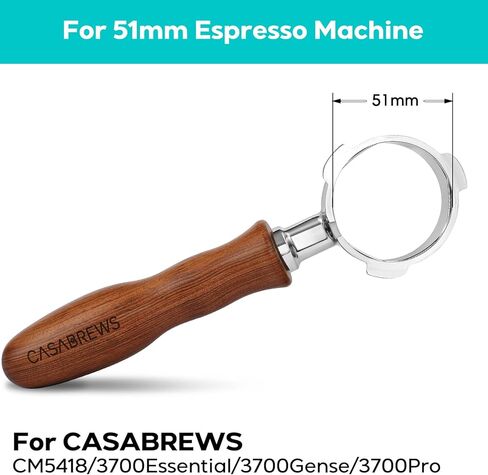 CASABREWS 51mm Bottomless Portafilter, 3 Ears Professional Espresso Portafilter with Filter Basket and Puck Screen, Compatible with CASABREWS CM5418, 3700Essential, 3700Gense, 3700Pro in Saudi Arabia