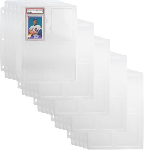 Simply Genius (25 حزمة من حامل صينية تخزين البطاقات القابلة للتجميع للغاية يناسب البطاقات الرياضية في الألواح المصنفة بواسطة PSA وبطاقات التداول الاحترافية لـ 3 صفحات مجلدة لبطاقات التداول الحلقية) in Kuwait