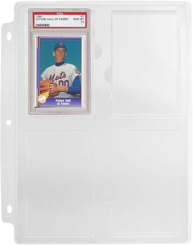 Simply Genius (25 حزمة من حامل صينية تخزين البطاقات القابلة للتجميع للغاية يناسب البطاقات الرياضية في الألواح المصنفة بواسطة PSA وبطاقات التداول الاحترافية لـ 3 صفحات مجلدة لبطاقات التداول الحلقية) in Kuwait