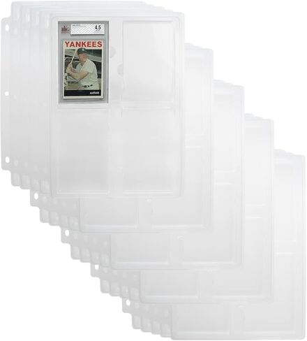 Simply Genius (25 Pack Ultra Collectible Cards Slabs Storage Tray Holder for Graded Sports Cards and PRO Trading Cards Binder Tray 3 Ring Trading Card Binder Pages Fits Cards Graded by Beckett in Kuwait