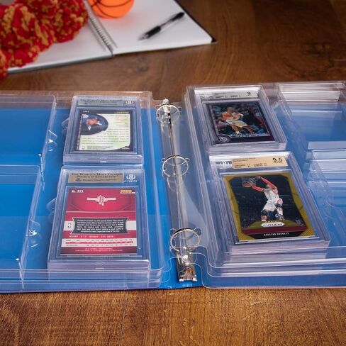 Simply Genius (25 Pack Ultra Collectible Cards Slabs Storage Tray Holder for Graded Sports Cards and PRO Trading Cards Binder Tray 3 Ring Trading Card Binder Pages Fits Cards Graded by Beckett in Kuwait