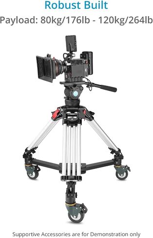 حامل ثلاثي لكاميرا فيديو الأطفال PROAIM HD 100 مم مع احتكاك رافعة وموزع ألومنيوم. حمولة تصل إلى 80 كجم / 176 رطلاً - 120 كجم / 264 رطلاً. (ف-LLBT-100) in Saudi Arabia