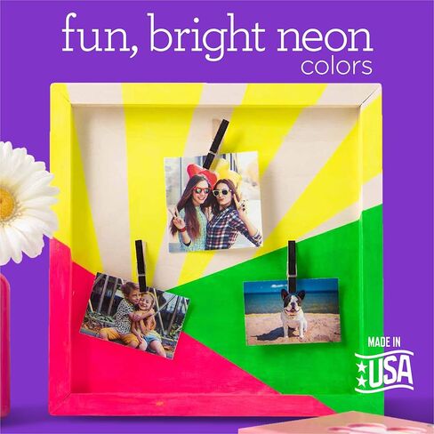 PROMOABN22 نيون، مجموعة مكونة من 13 قطعة يمكنك صنعها بنفسك تتميز بـ 7 ألوان، و2 سدادات أكريليك مود بودج و4 فرش إسفنجية، متعددة وصغيرة in Kuwait