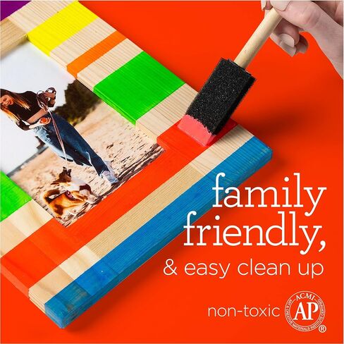 PROMOABN22 نيون، مجموعة مكونة من 13 قطعة يمكنك صنعها بنفسك تتميز بـ 7 ألوان، و2 سدادات أكريليك مود بودج و4 فرش إسفنجية، متعددة وصغيرة in Kuwait