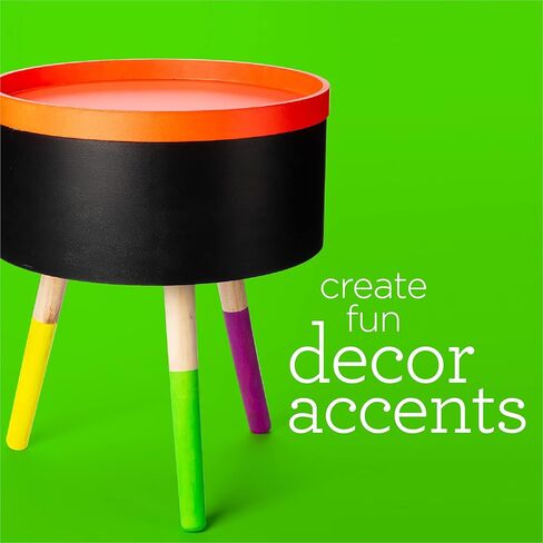 PROMOABN22 نيون، مجموعة مكونة من 13 قطعة يمكنك صنعها بنفسك تتميز بـ 7 ألوان، و2 سدادات أكريليك مود بودج و4 فرش إسفنجية، متعددة وصغيرة in Kuwait