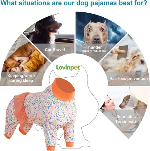 LovinPet Big Dog Onesie - High Collar Cotton Dog Bodysuit, Desert Streams Coastal Print, Large Dog Pajamas, Undershirt for Dog Dresses,3XL in Saudi Arabia
