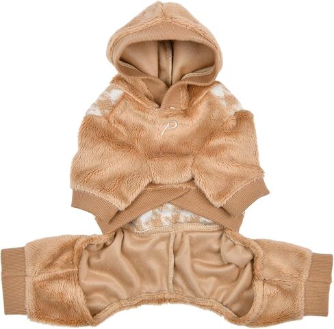 Puppia Cagnie Winter Jumpsuit Warm Cozy Fashionable for Small Dogs, Beige, Large in Saudi Arabia