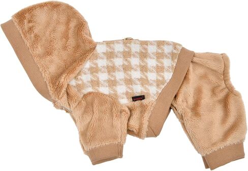 Puppia Cagnie Winter Jumpsuit Warm Cozy Fashionable for Small Dogs, Beige, Large in Saudi Arabia