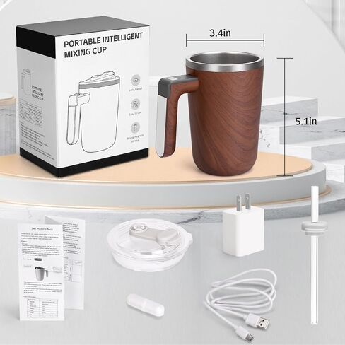 جهاز تسخين كوب القهوة، كوب قهوة مُسخن للتحكم في درجة الحرارة، سخان قهوة/شاي 13 أونصة حتى 140 درجة فهرنهايت مع التحريك الذاتي المغناطيسي in Kuwait