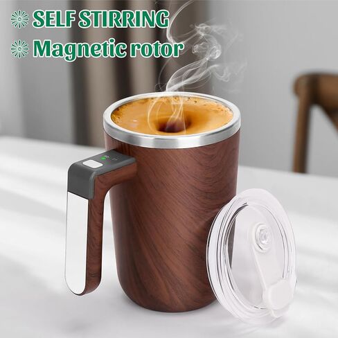 جهاز تسخين كوب القهوة، كوب قهوة مُسخن للتحكم في درجة الحرارة، سخان قهوة/شاي 13 أونصة حتى 140 درجة فهرنهايت مع التحريك الذاتي المغناطيسي in Kuwait