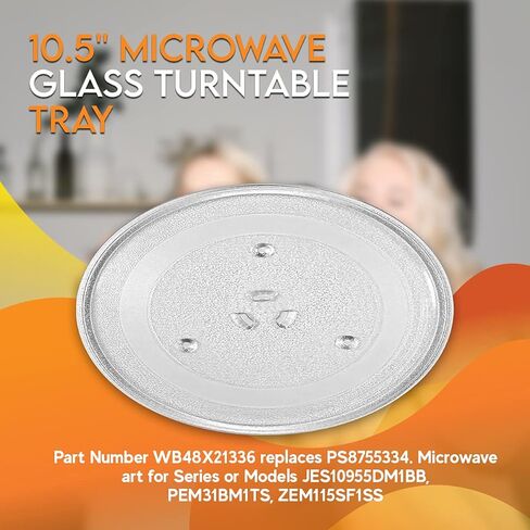 10.5'' Microwave Glass Turntable Tray Compatible with GE General Electric. Part Number WB48X21336 Replaces PS8755334. Microwave Part for Series or Mod in Kuwait