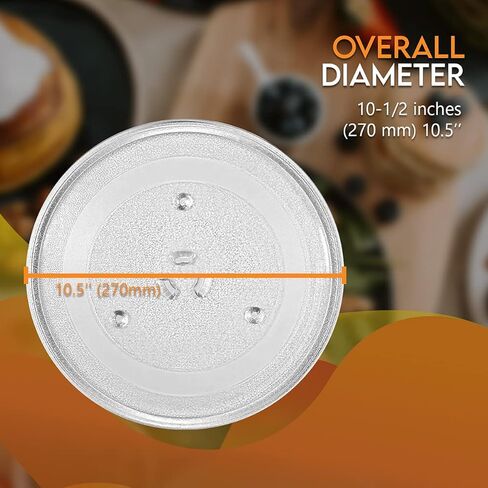 10.5'' Microwave Glass Turntable Tray Compatible with GE General Electric. Part Number WB48X21336 Replaces PS8755334. Microwave Part for Series or Mod in Kuwait