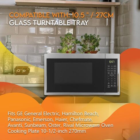 10.5'' Microwave Glass Turntable Tray Compatible with GE General Electric. Part Number WB48X21336 Replaces PS8755334. Microwave Part for Series or Mod in Kuwait