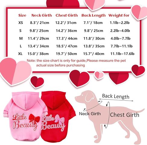 قطعتان من سترة بغطاء للرأس للكلاب، ملابس للحيوانات الأليفة باللون الوردي والأحمر، سترة بقلنسوة للكلاب مع فتحة للحزام، سترة صغيرة جميلة للحيوانات الأليفة لعيد الحب وعيد الميلاد للسلالات الصغيرة والمتوسطة مقاس L in Kuwait