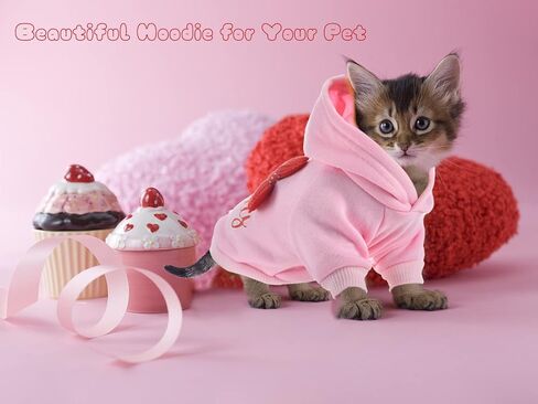 قطعتان من سترة بغطاء للرأس للكلاب، ملابس للحيوانات الأليفة باللون الوردي والأحمر، سترة بقلنسوة للكلاب مع فتحة للحزام، سترة صغيرة جميلة للحيوانات الأليفة لعيد الحب وعيد الميلاد للسلالات الصغيرة والمتوسطة مقاس L in Kuwait