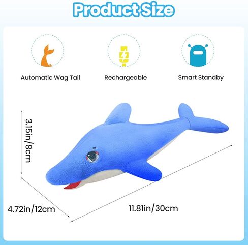 ألعاب Aucenix المرنة للقطط النعناع البري، لعبة القطط الكهربائية التفاعلية المرفرفة لمضغ القطط في الأماكن المغلقة، لعبة ركل الأسماك المتحركة واقعية مع شاحن USB، محاكاة الذيل الذي يهز تلقائيًا (دولفين) in Kuwait