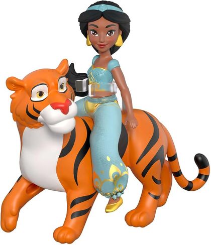 Mattel Disney Princess Jasmine Small Doll and Rajah Tiger Figure with Seat, from Mattel Disney Movie Aladdin in Saudi Arabia