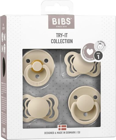 BIBS Pacifier Try-it Collection | Size 0-6 Months | Vanilla in Saudi Arabia