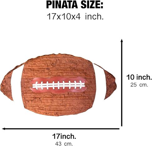 Football Pinata - Perfect for Sports Theme Parties and Birthday Celebrations - Dimensions: 17 x 10 x 4 Inches in Kuwait