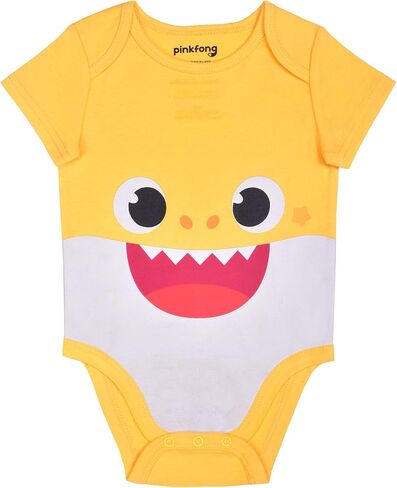 بدلة قصيرة الأكمام للأولاد من Nickelodeon Baby Shark مكونة من 3 قطع لحديثي الولادة والرضع - أزرق/أصفر in Saudi Arabia