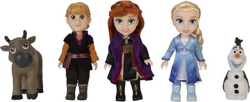 مجموعة هدايا ديزني فروزن 2 بيتيت دولز - تتضمن إلسا وآنا وكريستوف وأولاف وسفين! 6 انشات، بوصات in Kuwait
