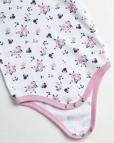 Disney Baby Girls Minnie Mouse & Winnie the Pooh 6 Pack Short Sleeve Bodysuits (Newborn, 0-9 Months) in Saudi Arabia